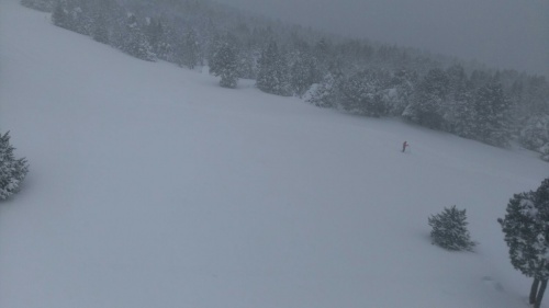 Empty snowy slopes. Soldeu, Andorra
