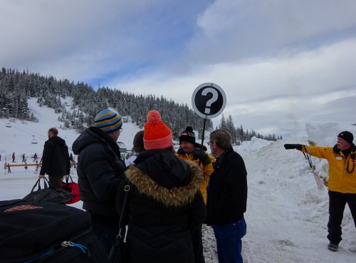 Volunteer hosts at Winter Park station