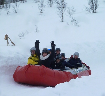 White snow rafting