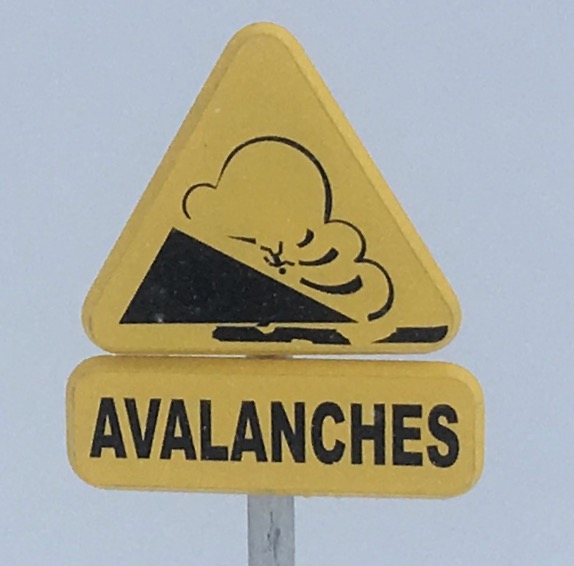 Avalanche warning sign