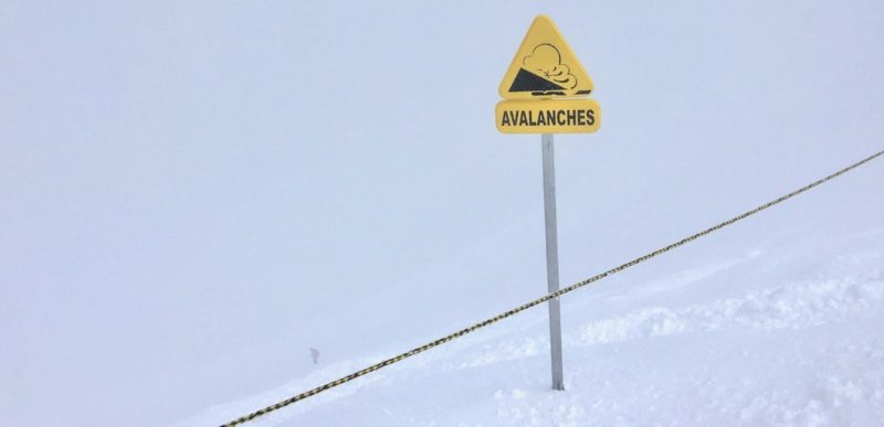 Avalanche danger sign