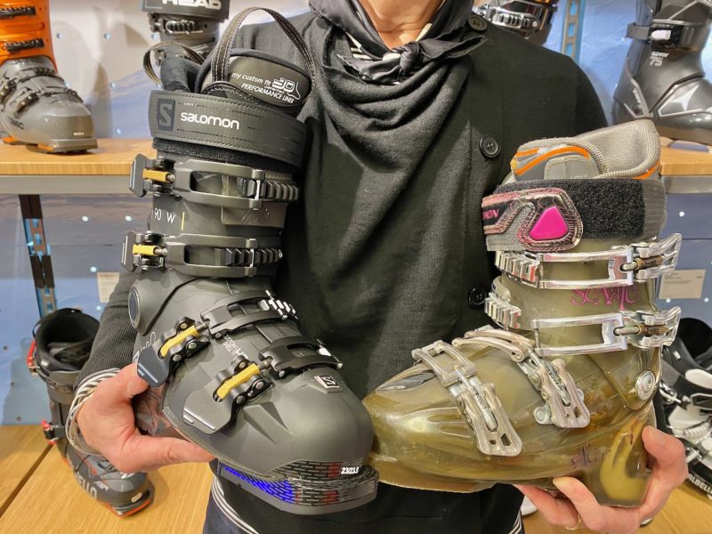 Ski boots at Snow+Rock. Image © PlanetSKI