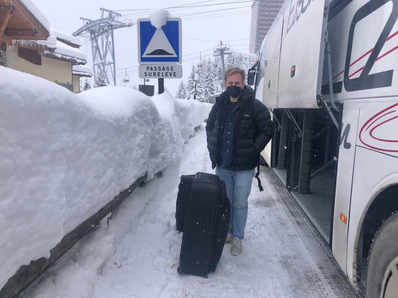 Jack arrive in Les Menuieres. Image © PlanetSKI