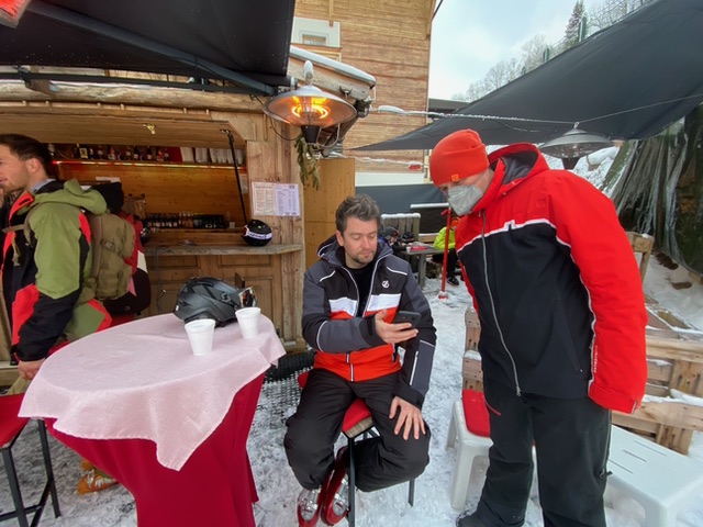 Health Pass check in Saalbach. Image c/o Graeme Wallace.