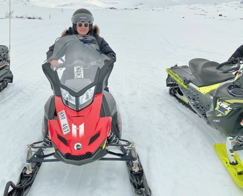 Snowmobiling in Ryksgransen, Sweden. Image © PlanetSKI