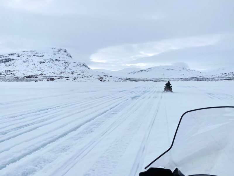 Snowmobiling in Ryksgransen, Sweden. Image © PlanetSKI