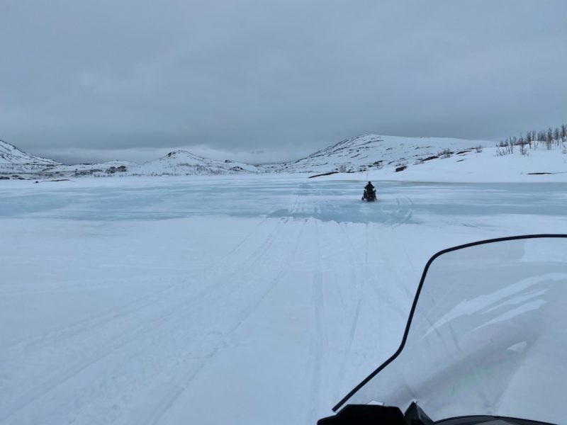 Snowmobiling in Ryksgransen, Sweden. Image © PlanetSKI