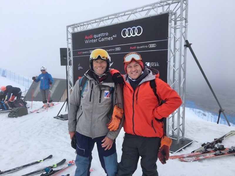 Martin Bell with PlanetSKI's James Cove at the Winter Games NZ. Image © PlanetSKI