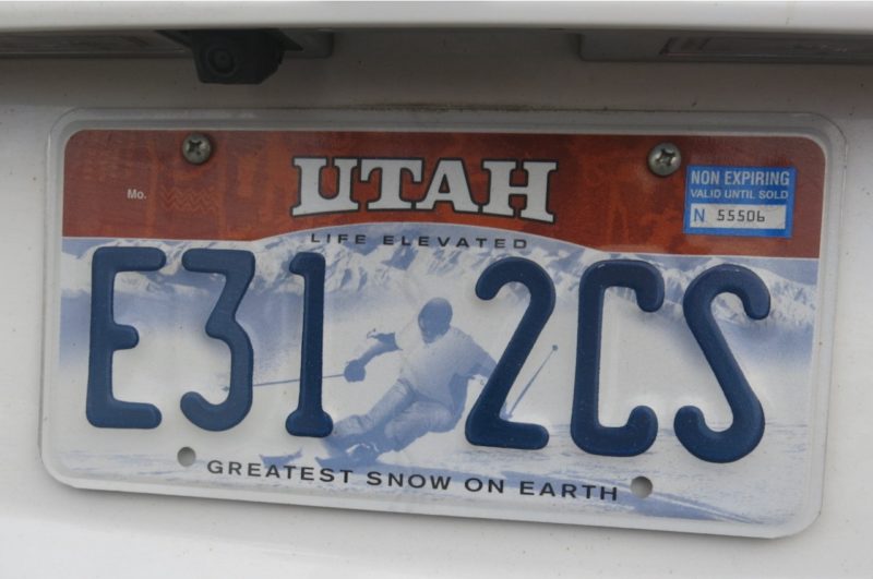 Utah licence plate. Image © PlanetSKI
