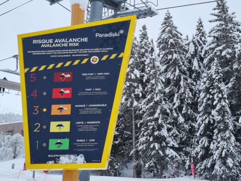 Current avalanche danger in Les Arcs. Image © PlanetSKI