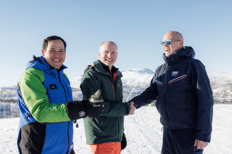 Kevin Eikrehagen (CEO Ski Geilo), Chris Logan and Trevor de Villiers.