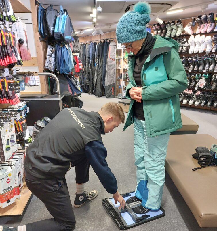 Boot fitting at Intersport. Image © Iain Martin