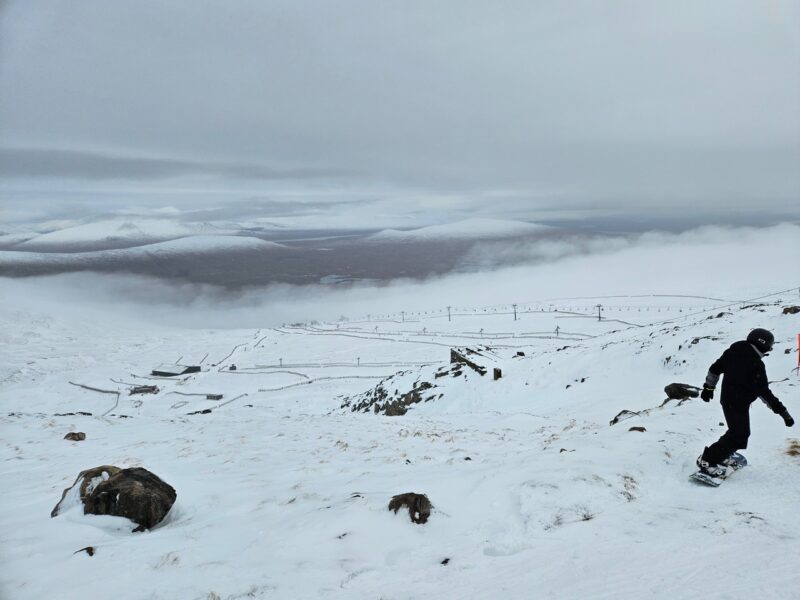 Snowboarding in Glencoe, Scotland, February 2024. Image c/o Rod Frazer
