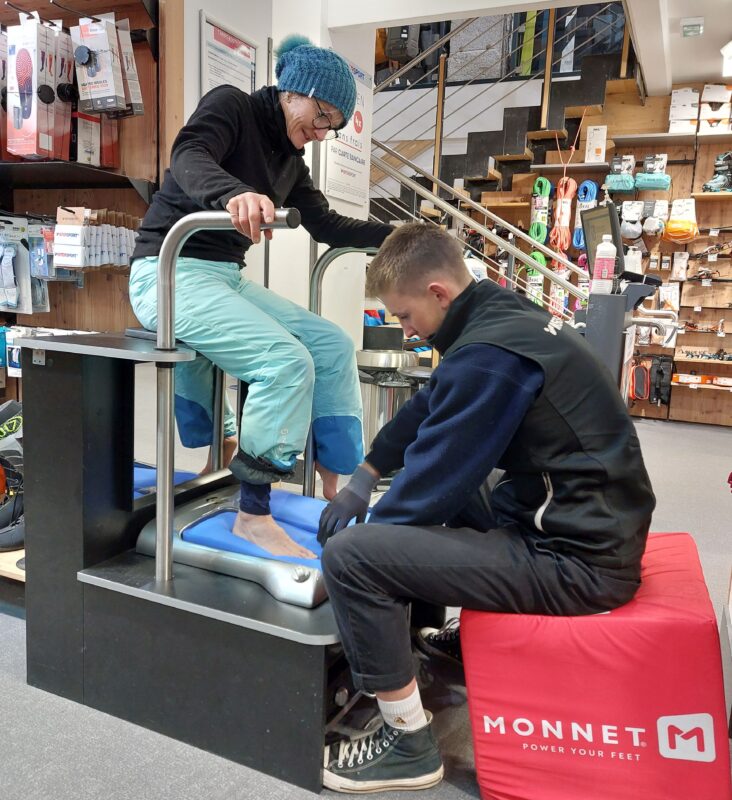 Boot fitting at Intersport. Image © Iain Martin