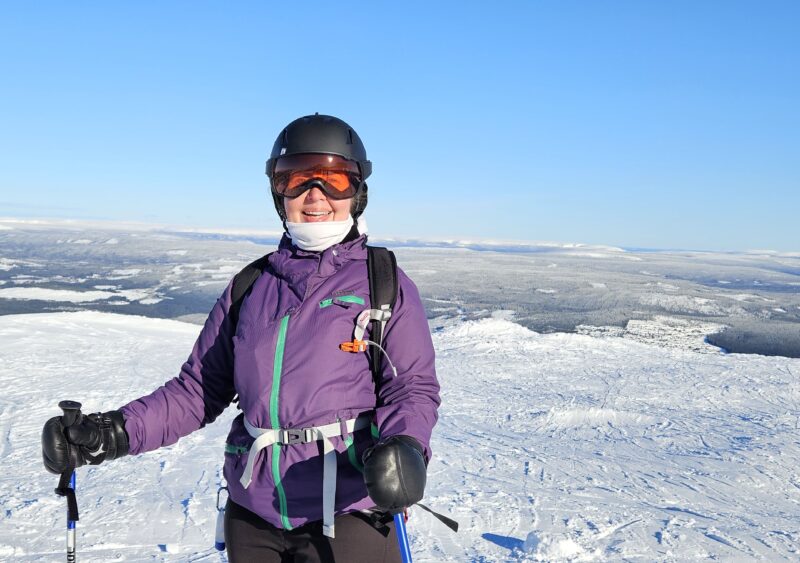 Kim Westbrook, regular on Friendship Travel solo ski trips, in Trysil, Norway. Image © PlanetSKI