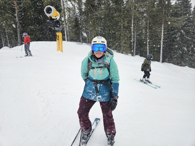 Jane Peel in the wet snow in Trysil, 29 Feb 2024. Image © PlanetSKI