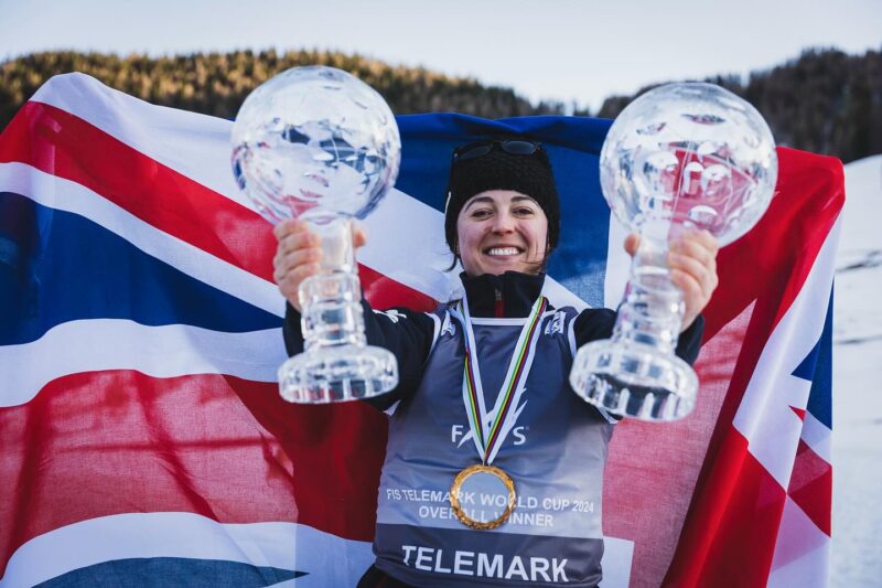 Jasmin Taylor wins Telemark sprint & overall crystal globes, 2024. Image © FIS Telemark