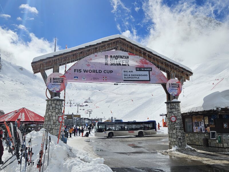 Mountain Shaker event in Tignes, France, including World Cup freestyle events, March 2024. Image © PlanetSKI