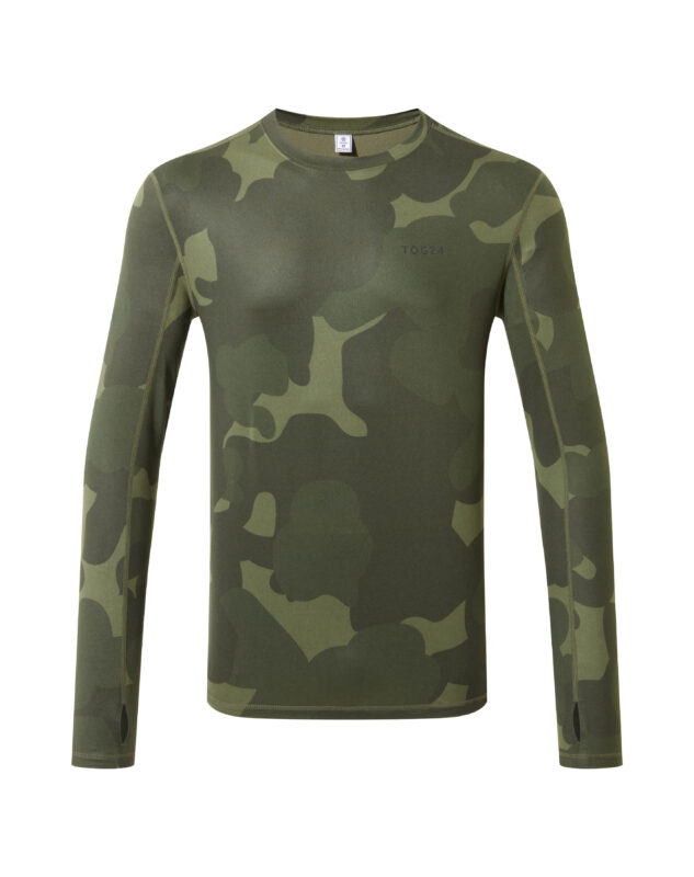 Snowdon men's thermal base layer crew neck - khaki camo print Image c/o Tog24