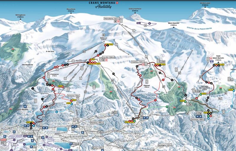 Ski touring routes. Image c/o Crans-Montana