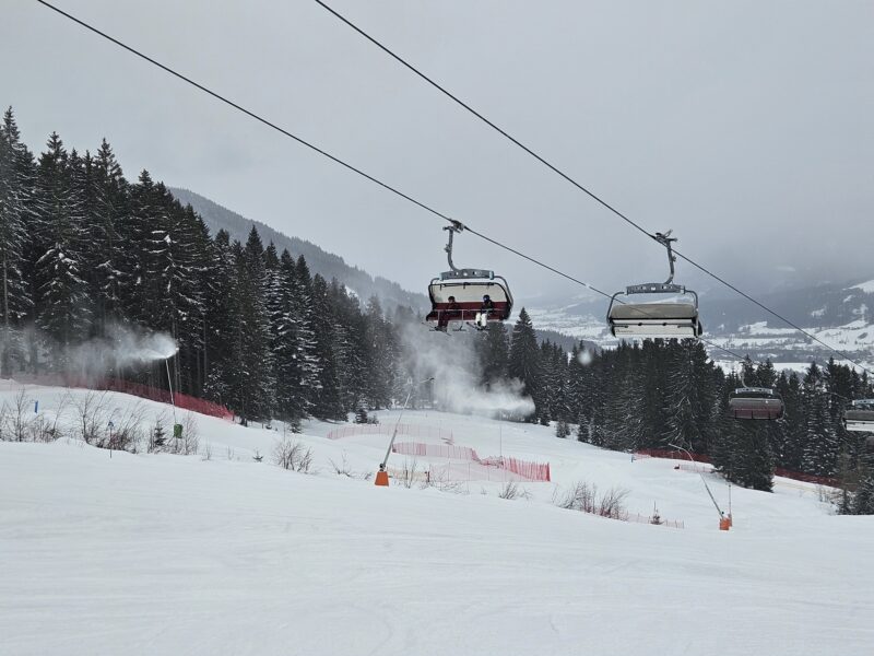 Snow cannons topping up in cold temperatures in Hochkoenig, Austria, Jan 12 2025. Image © PlanetSKI