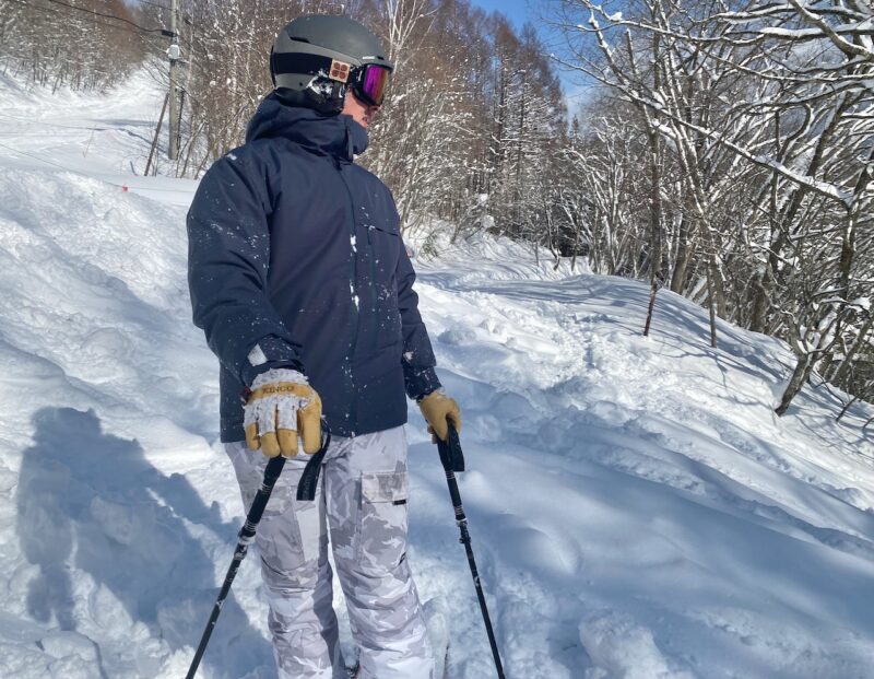 Max sporting the H&M Regular Fit Padded ski jacket in StormMove™ - Image © PlanetSKI