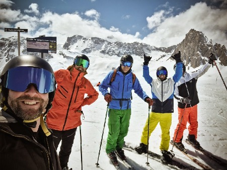 The team from SNO, out in the Alps. Image c/o SNO.