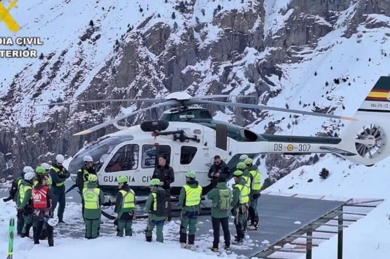 Avalanche accident in Spain. Image c/o: Guardia Civil.
