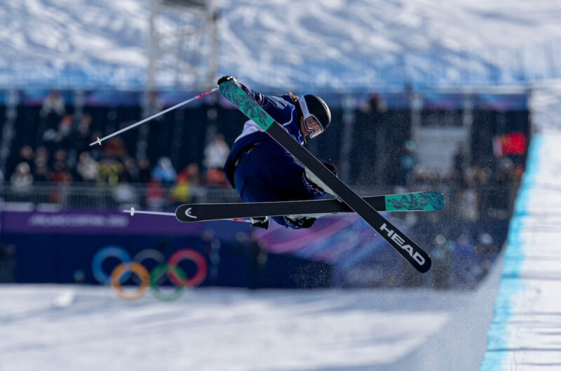 Zoe Atkin in the ski halfpipe final at the 2026 Milan-Cortina Olympics. Image © Sam Mellish/Team GB