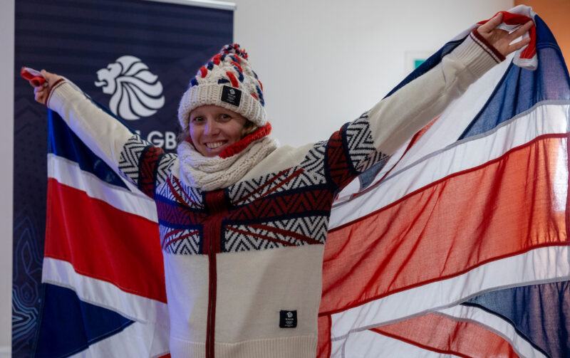 Charlotte Bankes, one of two GB flag bearers at the 2026 Milan-Cortina Olympics closing ceremony. Image © Sam Mellish/Team GB