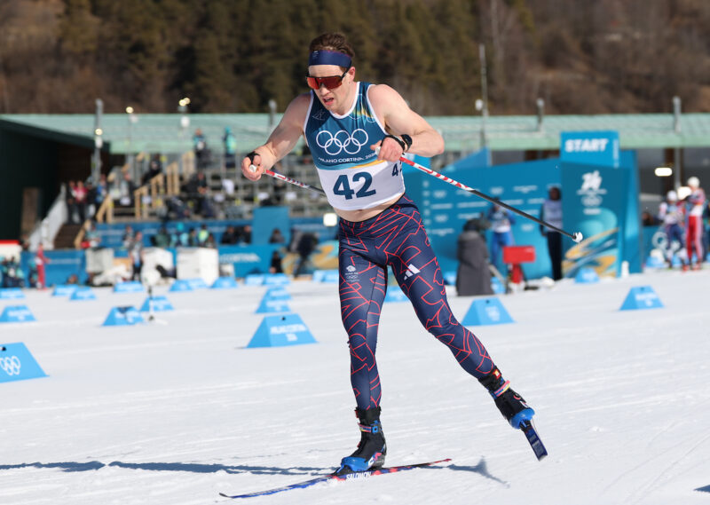 Andrew Musgrave in the 10k Interval Start Free at the 2026 Milan-Cortina Olympics. Image © Action press/Julia Piatkowska