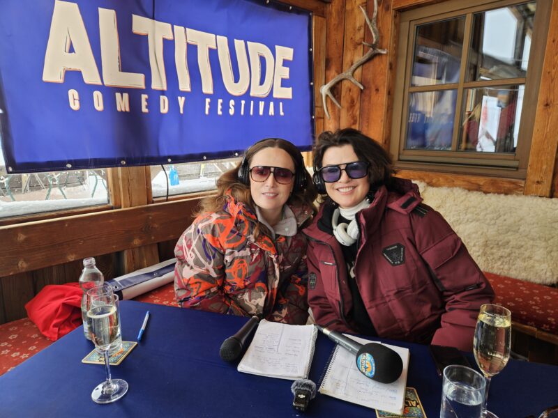 Ski. Laugh. Repeat. 7 Emma Doran & Deirdre O'Kane 'Keep it Tight' live podcast at the 2026 Altitude Comedy Festival in Mayrhofen. Image © PlanetSKI